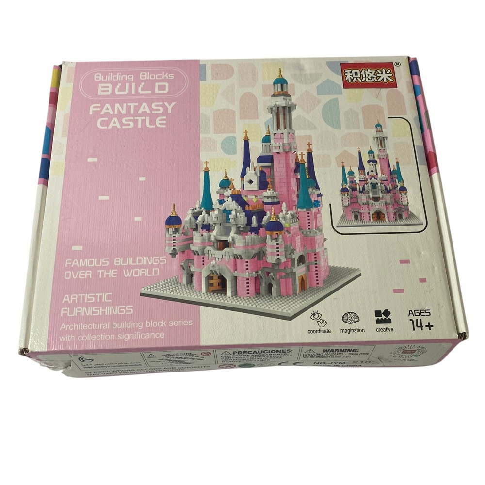 JYM 2103 Fantasy Castle Micro Building Blocks Architecture Set Pink‎ White 14+